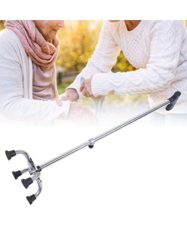 Walking Stick for Elderly Stainless Steel Crutches Level 9 Height Adjustable with 4 feet Support Retractable Walker for Elderly Interesting - Buy Online on GoSupps.com
