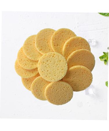 50 Pack Yellow Round Compressed Makeup & Bath Sponges - Face Wash, Body Cleansing, Exfoliating Loofah Kit - Buy Online on GoSupps.com