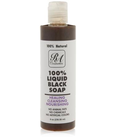 RA COSMETICS 100% African Liquid Natural Black Soap - 8 oz
