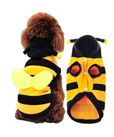 Anjing Bumblebee Outfits for Small Dogs Cats Halloween Costume Jumpsuit Fancy Dress Pet Clothes Yellow Yellow S