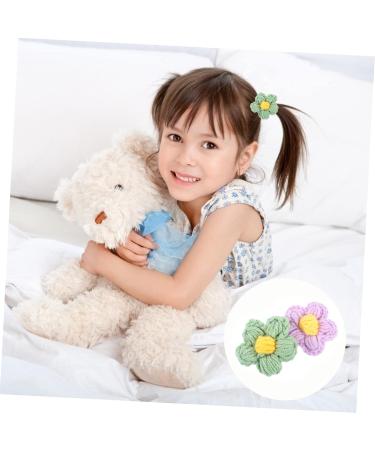 EXCEART 2pcs 1 12pcs Clothing Accessories Knitted Flower Charm Child Crochet Hair Accessories Yarn Purple Greenx2pcs 5X5X1CMx2pcs - Buy Online on GoSupps.com