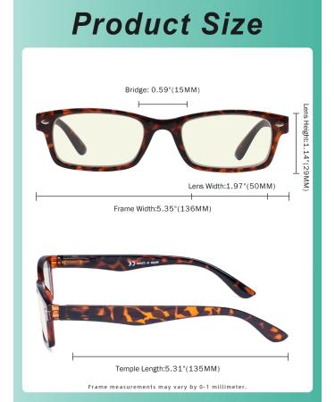 Eyekeper Computer Reading Glasses with UV Protection & Anti-Blue Light - Tortoise Frame Scratch-Resistant BB40 Lens 2.0 Diopters - Buy Online on GoSupps.com