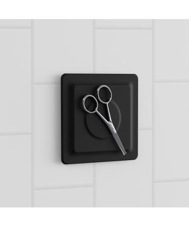 Lobux - Magnetic holder Self -adhesive for organization in the bathroom mirror shower wall soft -touch silicone - bathroom organizer with neodyme magnet especially for storage in the bathroom (black) black magnetic