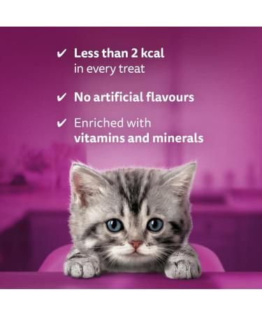 Whiskas Kitten Milky Treats 8 x 55 g Packets Tasty Milky Treats for Kittens aged 2 to 12 Months small bite size Snacks with a delicious milky Filling Milky (Kitten) 55 g (Pack of 8) - Buy Online on GoSupps.com