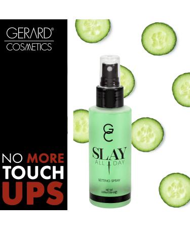 Gerard Cosmetics Slay All Day Setting Spray 3.38 oz - Controls Oil, Increases Makeup Longevity, Hydrates & Prevents Makeup Settling - Cucumber Formula - Buy Online on GoSupps.com