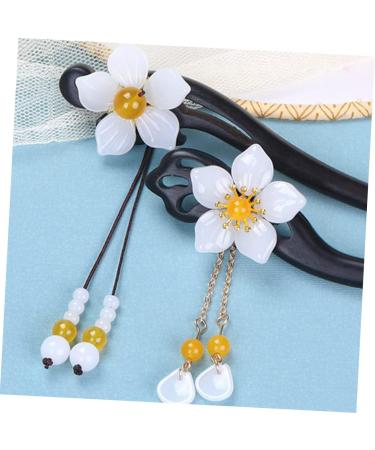 LALAFINA Antique Flower Hairpin Hair Clip Hair Barrettes Hairpin for Women Hair Stick Hair Bun Pin Chinese Hair Fork Hair Decorations Hair Bun Sticks Wooden Girl Accessories Women's - Buy Online on GoSupps.com