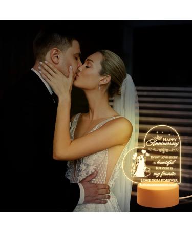 LED Heart-Shaped Night Light - Personalized Wedding Gifts for Newlyweds - Buy Online on GoSupps.com
