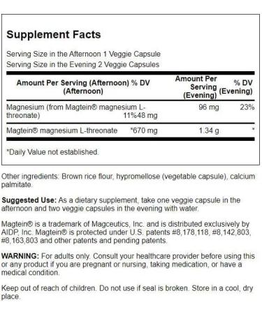 Swanson Magnesium L-Threonate - Nervous System & Cognitive Health Support - 90 Veggie Capsules - Buy Online on GoSupps.com