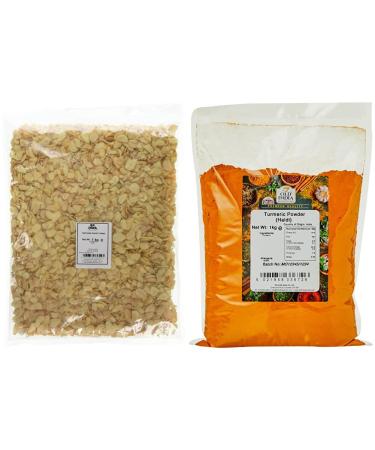 Old India Garlic Flakes 1 Kg & Turmeric Powder (Haldi) 1 Kg + Turmeric Powder Garlic 1 kg (Pack of 1)