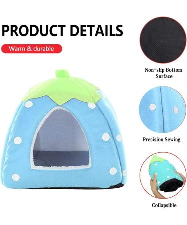 Guinea Pig Bed Guinea Pig House Strawberry Indoor Guinea Pig Cage Hideout Small Animal Beds Guinea Pig Hideaway for Hamster Chinchilla Ferret Hedgehog Rabbit Gerbil Blue - Buy Online on GoSupps.com