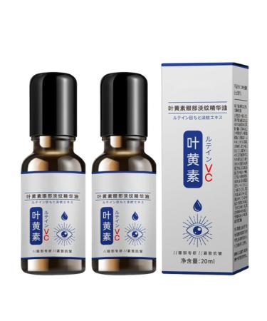 Huile Essentielle Pour Les Yeux Luteine Contour des Yeux Anti Rides Huile De Soins Pour Les Yeux Luteine VC Huile De S rum Pour Le Contour Des Yeux S rum Raffermissant Anti-Rides (2PC) 20 ml (Lot de 1)