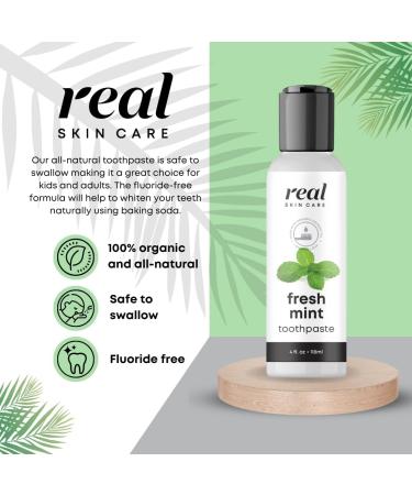 Real Skin Care Coconut Toothpaste | Handmade in The USA | Fresh Mint | All Natural Organic Fluoride Free for Healthy Smiles | Flavored for Adults & Kids With Essential Oils - Buy Online on GoSupps.com