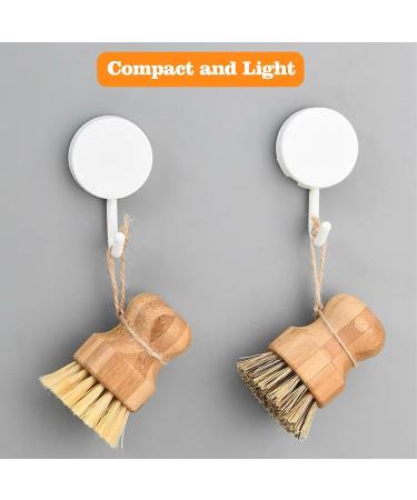 2 Pack Round Wooden Dish Brush Natural Fiber Scrub Brush Set Durable Scrubber Cleaning Tools for Cleaning Vegetables Pots and Pans - Buy Online on GoSupps.com
