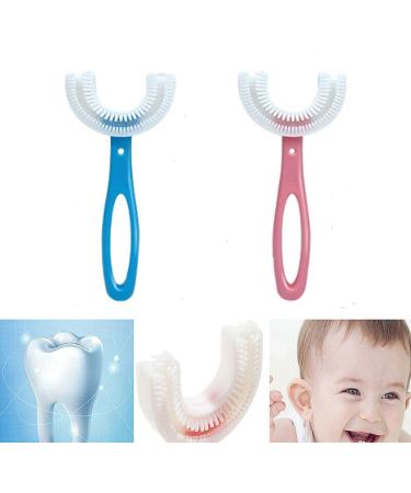HDDH 2 Pcs U-Shaped Baby Toothbrush for Kids 6-12 Years - Food Grade Silicone, 360 Oral Teeth Cleaning Design - Buy Online on GoSupps.com