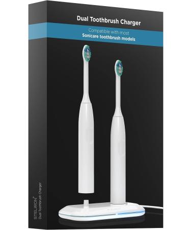 Galvanox Dual Toothbrush Charger for Philips Sonicare Electric Toothbrushes - Replacement for HX6100 - Waterproof Charging Base - Compatible with Protective Clean 4100, 6100, Kids Models & More - Buy Online on GoSupps.com