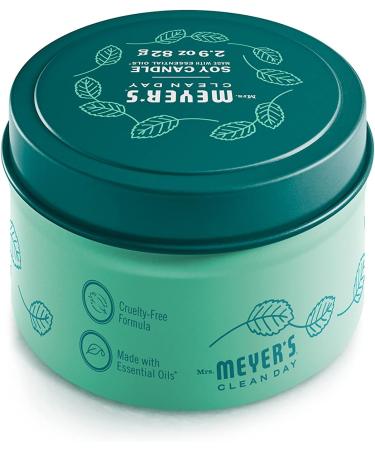 Mrs. Meyer's Clean Day Mint Soy Tin Candle - 12 Hour Burn Time Natural Essential Oils Eco-Friendly 2.9 oz | International Shipping - Buy Online on GoSupps.com
