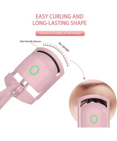 Heated Eyelash Curler | Rechargeable Electric Handheld Curler | Fast Heating | Natural Curling for Long-Lasting Lashes - Pink - Buy Online on GoSupps.com