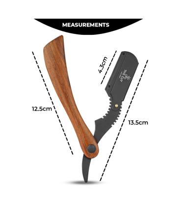 Cut Factory Straight Razor with 100 Platinum Treat Blades - Professional Barber Edge Razor for Men - Close Shaving, 100% Wood Handle (Brown) - Buy Online on GoSupps.com