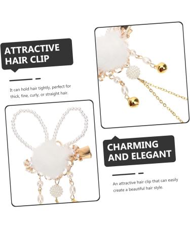 Amosfun 1 Pair Bunny Hairpin Kids Decor Baby Decor Rabbit Ear Headbands Plush Hairpins Pearl Hair Ties Pearl Hair Pin Retro Decor Pompom Hair Tie Vintage Metal Plush Ball Miss - Buy Online on GoSupps.com