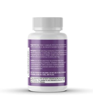 SIERRA LIFE SCIENCES 30 mg High Dosage Melatonin in Easy-to-Swallow Capsules - 60 Servings - Buy Online on GoSupps.com