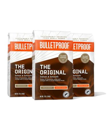 Bulletproof Original Medium Roast Ground Coffee, 12 Ounces (Pack of 3), 100% Arabica Coffee Sourced from Guatemala, Colombia & El Salvador Ground 12 Ounce (Pack of 3)