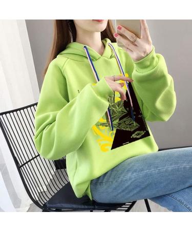 Bigfanshu Womans Tops Winter Fashion Blouse Hoodies Character Print Sweatshirt Green - Buy Online on GoSupps.com