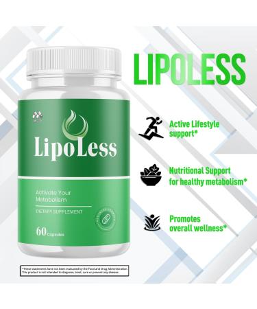 LipoLess Capsules Official Lipo Less Supplement Pills with All Natural Ingredients Advanced Formula for Optimal Health & Wellness Support with Premium Vitamins for Active Women & Men (60 Capsules) - Buy Online on GoSupps.com