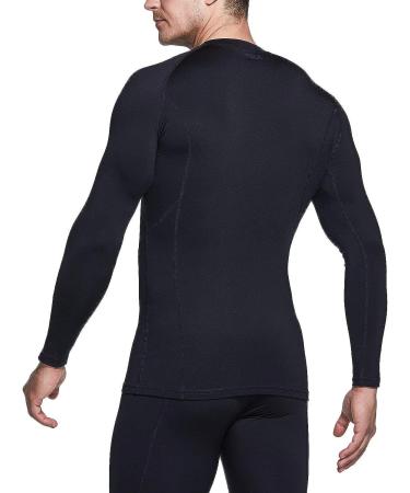 TSLA Men's Thermal Compression Shirt 1 or 2 Pack - Black, Medium | Winter Base Layer for Running & Sports - Buy Online on GoSupps.com