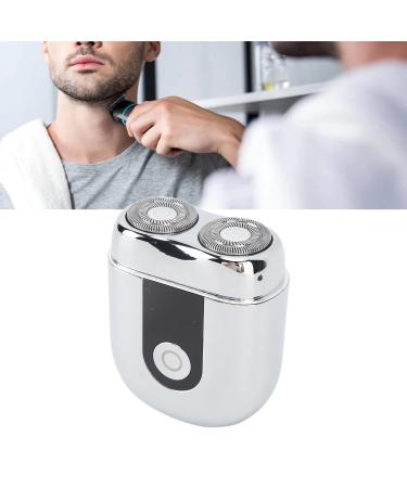 Mini Electric Beard Trimmer for Travel | Type-C Double Head | Silver - Stylish & Portable Grooming Solution - Buy Online on GoSupps.com