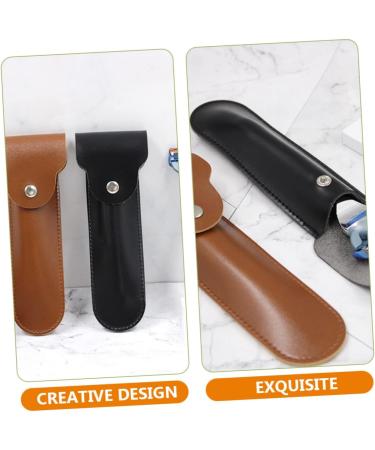 Lalafina Portable Leather Razor Storage Case - Travel Bag for Safety Razors | Black 3-Pack (16.5x4.2cm) - Perfect Shaving Accessories for Men - Buy Online on GoSupps.com