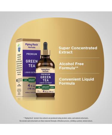Piping Rock Green Tea Extract Liquid | 4 Fl Oz | Premium Herbal Supplement | Vegetarian | Alcohol Free | Non-GMO Gluten Free - Buy Online on GoSupps.com
