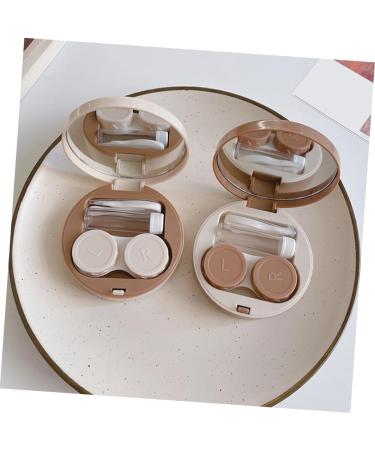 Healvian Lens Holder - 2 Sets Colorful Makeup Container | Miss Delicate ABS Round Lens Case - Perfect for Travel & Organization - Buy Online on GoSupps.com