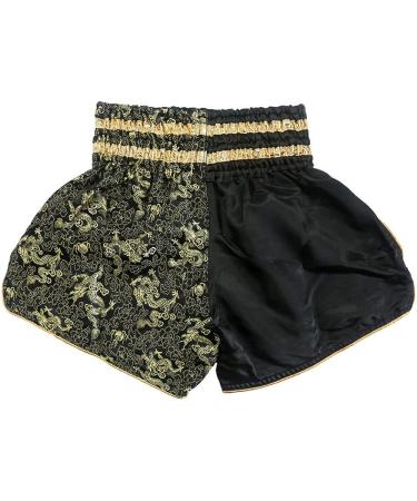 NAMAZU Muay Thai Shorts, High Grade MMA Gym Boxing Kickboxing Shorts - Black Large | Men and Women - Buy Online on GoSupps.com