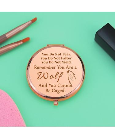 Wolf Lover Inspirational Compact Makeup Mirror - Perfect Birthday or Encouragement Gift for Women and Girls - Buy Online on GoSupps.com