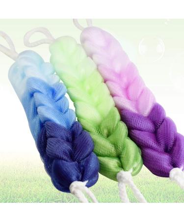 Healifty Long Bath Pouf Back Scrubber 3PCS | Shower Mesh Sponge with Rope Handles for Men and Women - Buy Online on GoSupps.com
