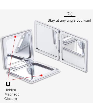 Double Sided Pink Lips Vanity Mirror | Shatterproof & Portable Compact Square Makeup Mirror - Ideal Gift for Women, Mothers, and Kids - Buy Online on GoSupps.com