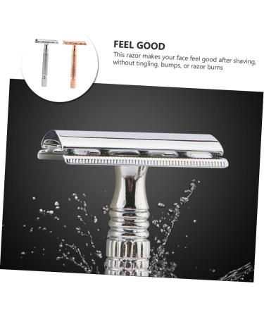Frcolor Portable Metal Beard Razor - Classic Vintage Style Double Edge Razor for Men - Zinc Alloy - Ideal for Barbers and Grooming - Buy Online on GoSupps.com
