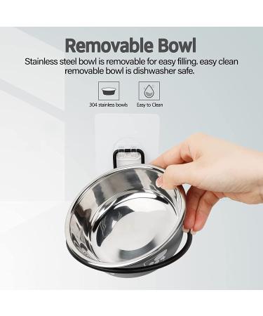 Torlam Wall Mounted Elevated Cat Bowls - Raised Stainless Steel Pet Bowls with Stand (2 Packs) Grey - Buy Online on GoSupps.com