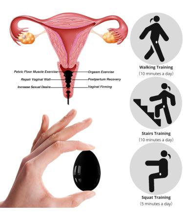 Obsidian Yoni Massage Ball - Black Crystal Pelvic Floor Exercise Cone | Reiki Drilled Eggs for Women - Buy Online on GoSupps.com