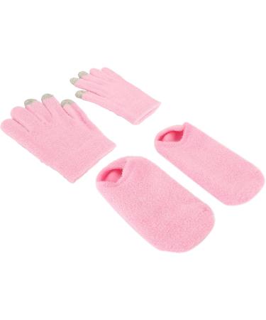 Qukaim Repair Spa Gloves Socks Moisturizing Gel Gloves Socks Set Touch Screen Spa Gloves Socks for Dry Cracked Hands Feet Pink - Buy Online on GoSupps.com