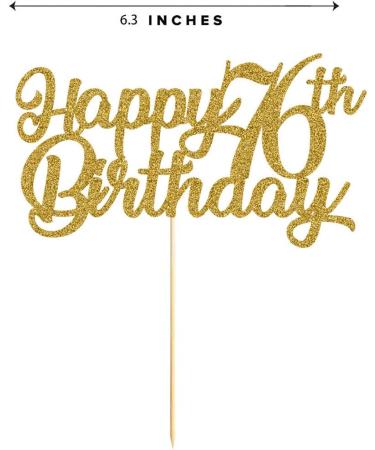 76th Birthday Cake Topper Gold Glitter Cheers To 76 Years Party Decoration Supply - Buy Online on GoSupps.com