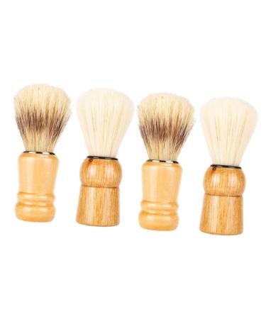 FRCOLOR 4 Pcs Beard Brush Shave Brush Mens Shaving Styptic Pencil for Shaving Badger Shaving Brush Shave Accessory Cosmetology Men Mustache Brush Wood Hair Clipper Cosmetic Man 10.5x4.8cmx2pcs As Shownx2pcs