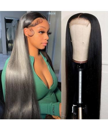Lace Front Wigs Human Hair Straight 4x4 Closure Human hair wigs for Black Women 150% Density Brazilian Virgin Human Hair Wigs Pre Plucked with Baby Hair Natural Color  (24inch  4x4 Lace Closure Wigs) 24 Inch 4x4 Lace Clo...