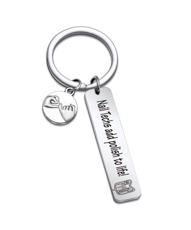 RSZOTW Nail Techs Keychain Manicurist Gift Nail Technician Jewelry Makeup Lover Keychain Nail Techs Key Chain General