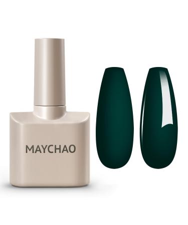 MAYCHAO Emerald Green Gel Nail Polish 15ML Green Gel Polish Soak Off UV LED Nail Polish Nail Art Starter Manicure Salon DIY at Home 0.5 OZ