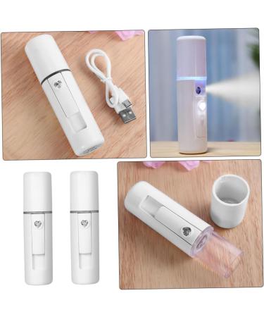 ELAYARD 2pcs Nano Facial Mister for Hydrating Skin Care Multifunction Face Steamer Mist Sprayer White Portable Design for Home Travel Use Moisturizing Tool for Makeup Skin Refreshing - Buy Online on GoSupps.com
