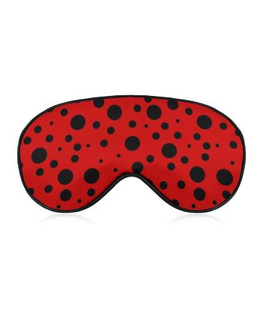Ladybug Black Spots Sleep Mask for Women Adjustable Sleeping Eye Shades Cover with Elastic Strap