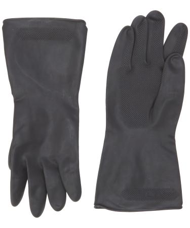 Elliott Heavy Duty Household and Maintenance Rubber Gloves Extra large Gloves with breathable flock Lining and non-slip grip One pair of Black Gloves XL