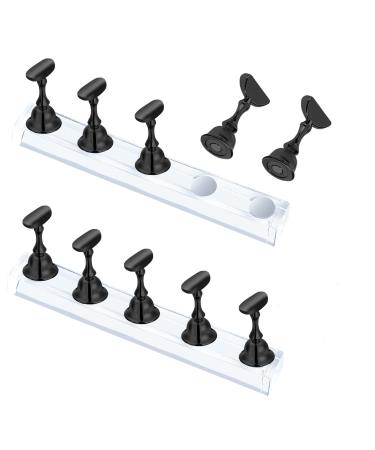 Justotry 2 Set Black Nagel Stand for Press on Nails Display Fake Nails Holder for Painting Nabers Practices Beginner Acrylic Nail Art Kit Accessories DIY NAGEL HALTER FOR FACK NAGE TOORE
