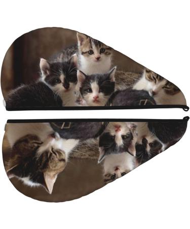 Cat Family Microfiber Hair Towel - Soft Super Absorbent Wrap for Women | Quick Dry Coral Velvet Cap for Long Curly & Thick Hair - Buy Online on GoSupps.com